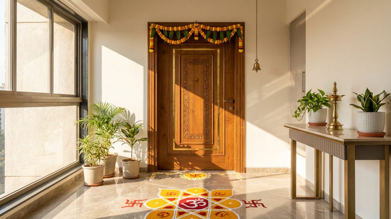Main door entrance vastu tips with auspicious colors and directions for flats in Mumbai
